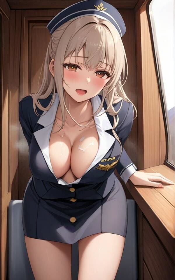 サンプル画像1:巨乳CAが個室で豹変 お客様のお子様元気ですね！(半熟プリン) [d_377332]