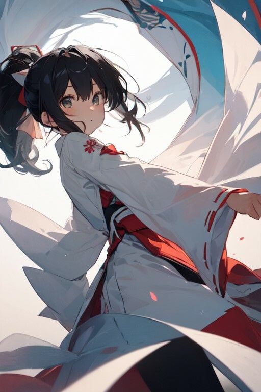 サンプル画像1:ポニテ巫女さんのえっちな画像(ニワトリドリーム) [d_377421]