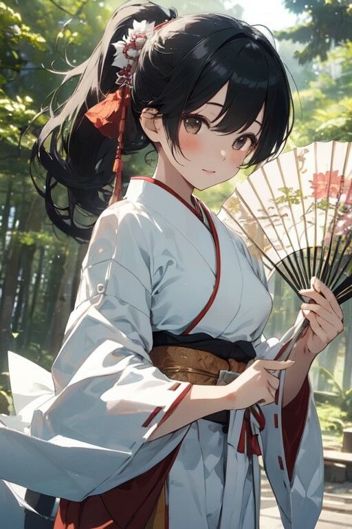 サンプル画像2:ポニテ巫女さんのえっちな画像(ニワトリドリーム) [d_377421]