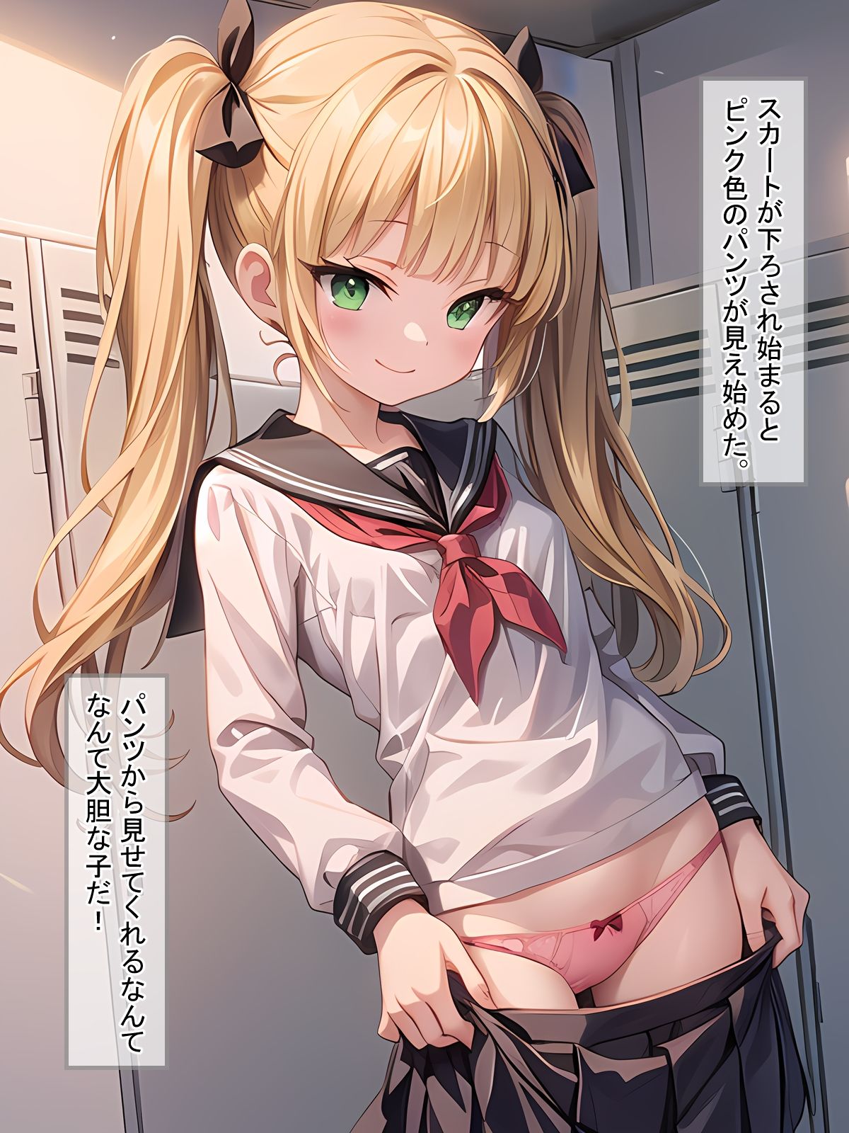 サンプル画像2:着替えを覗かれ、シャワー中に凸られちゃうお話し -金髪ツインテ娘編-(ようこそ養豚場へ) [d_377450]