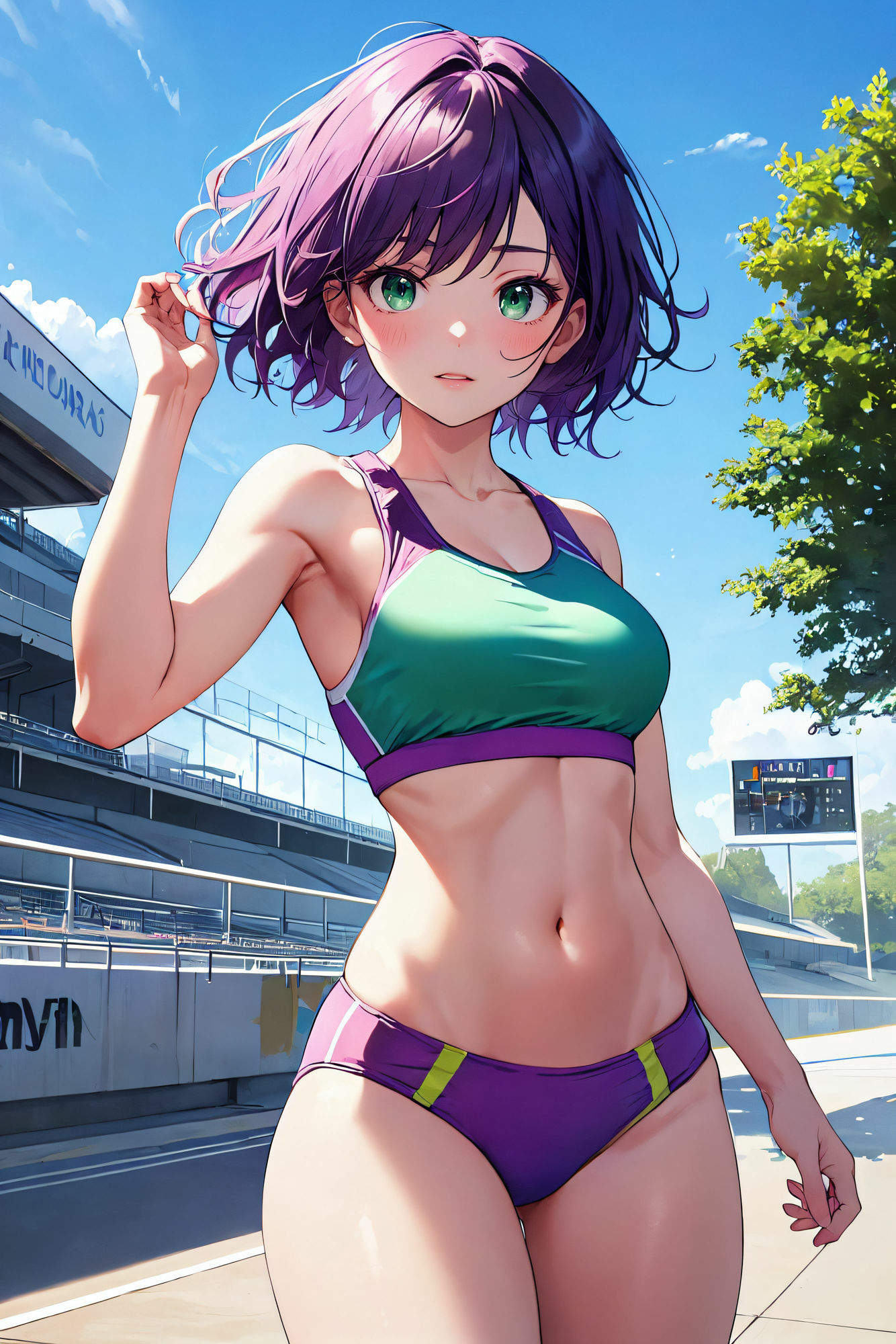 サンプル画像1:AIアイドル写真集 紫月紫苑（シオン）スポーツ(きゅりうむ) [d_377839]