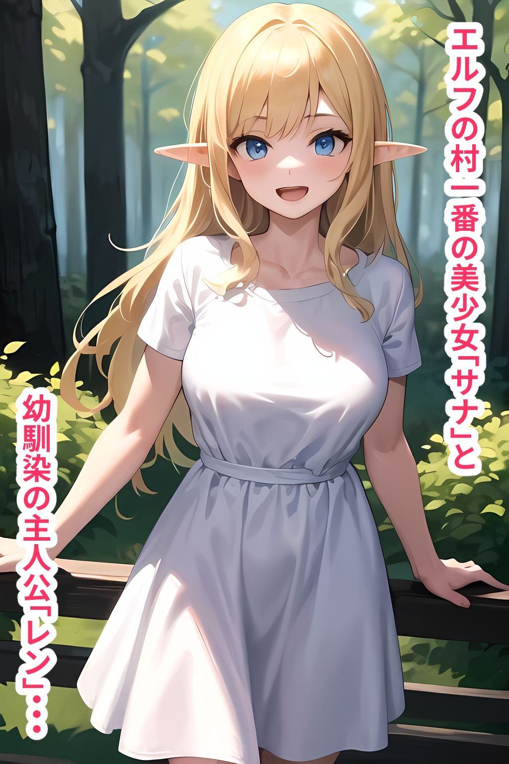 サンプル画像1:幼馴染の美少女エルフとイチャラブセックスしまくる話(NF太郎) [d_378066]