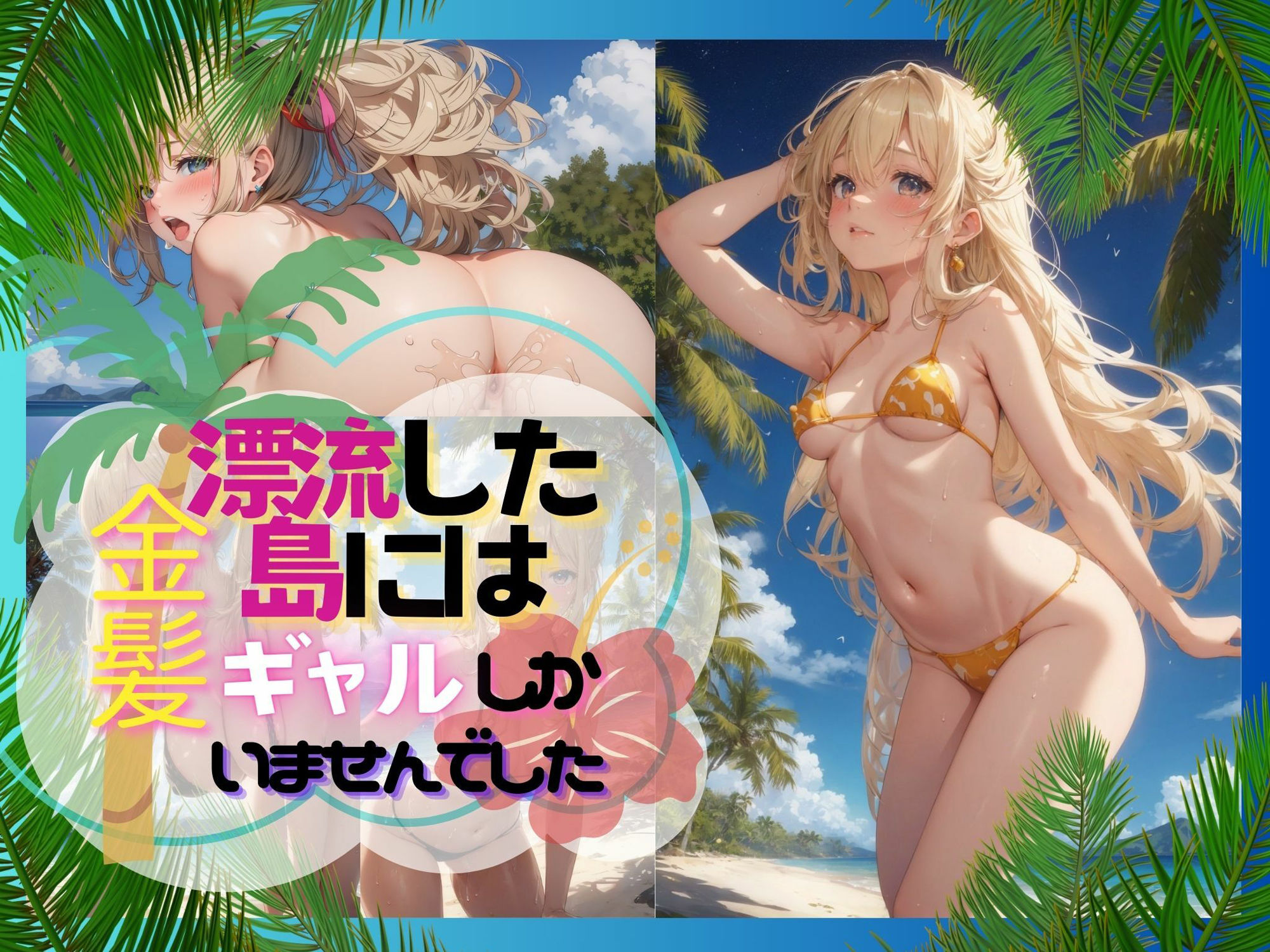 サンプル画像2:漂流した島には金髪ギャルしかいませんでした(水無月AI子の部屋) [d_378137]