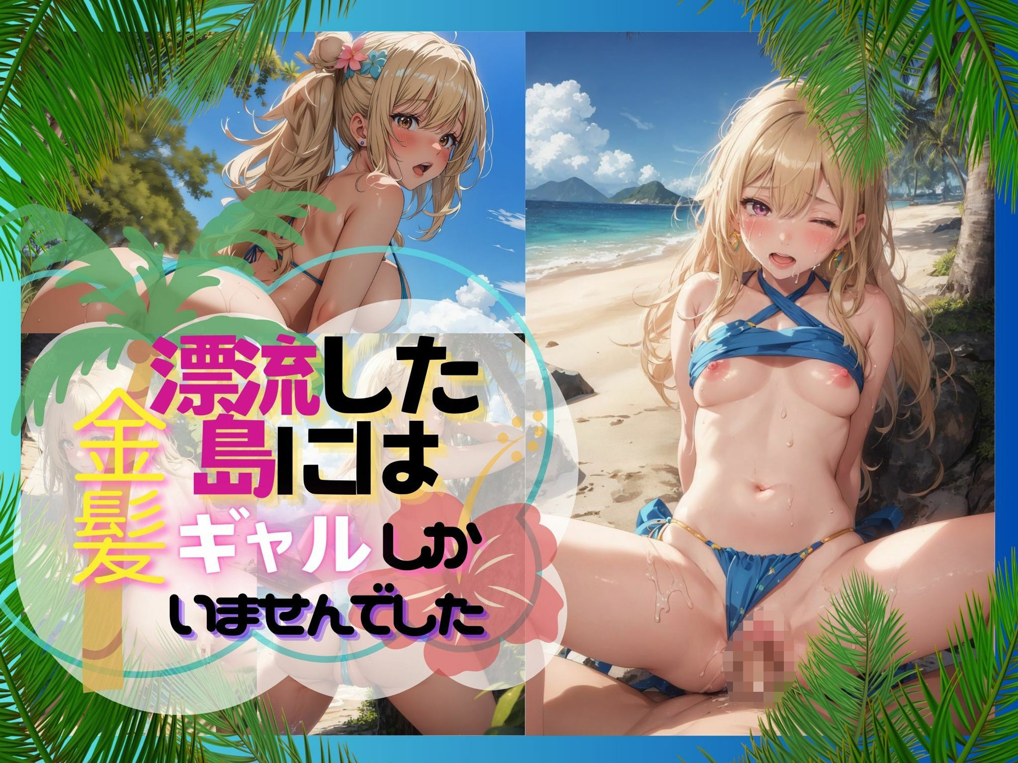 サンプル画像3:漂流した島には金髪ギャルしかいませんでした(水無月AI子の部屋) [d_378137]