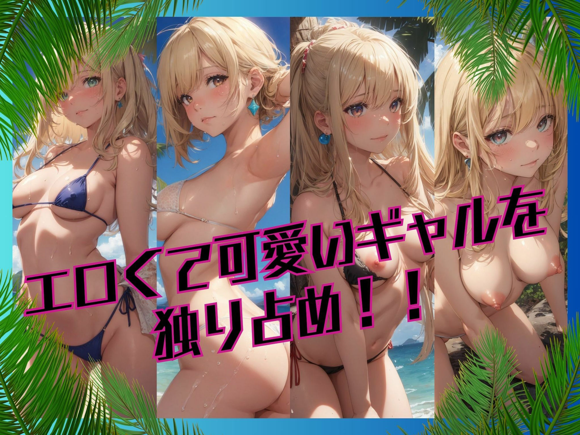 サンプル画像5:漂流した島には金髪ギャルしかいませんでした(水無月AI子の部屋) [d_378137]