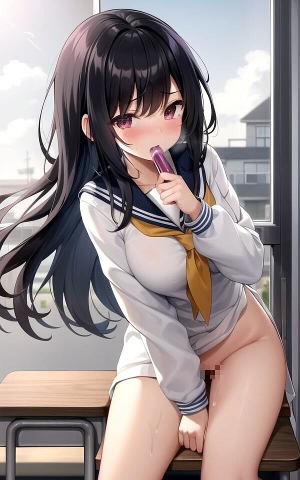 サンプル画像4:教室で危険な遊び(AI娘) [d_378478]