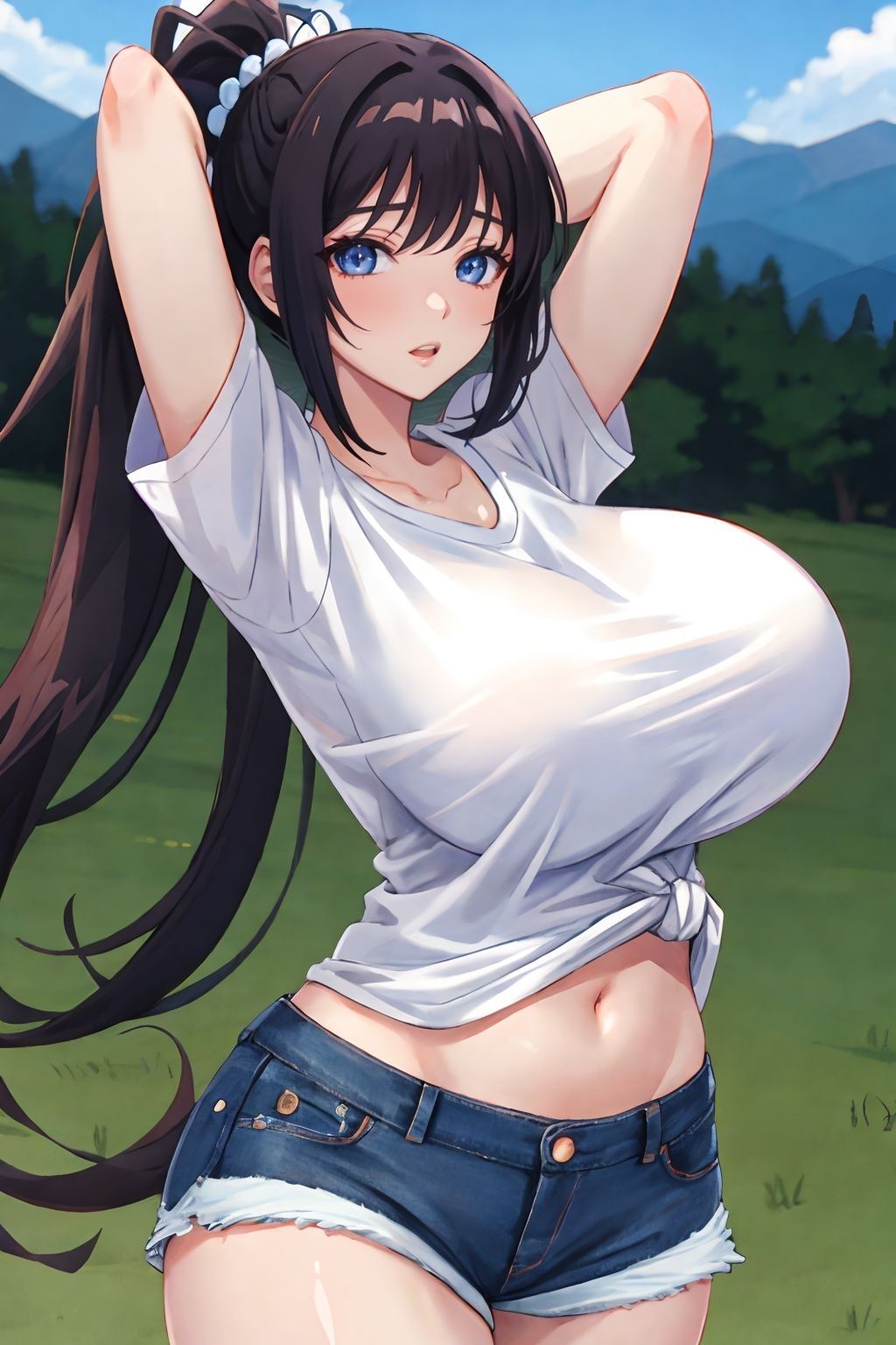 サンプル画像1:ソロキャンプ爆乳女子をナンパ中出し(アルファツー) [d_378638]