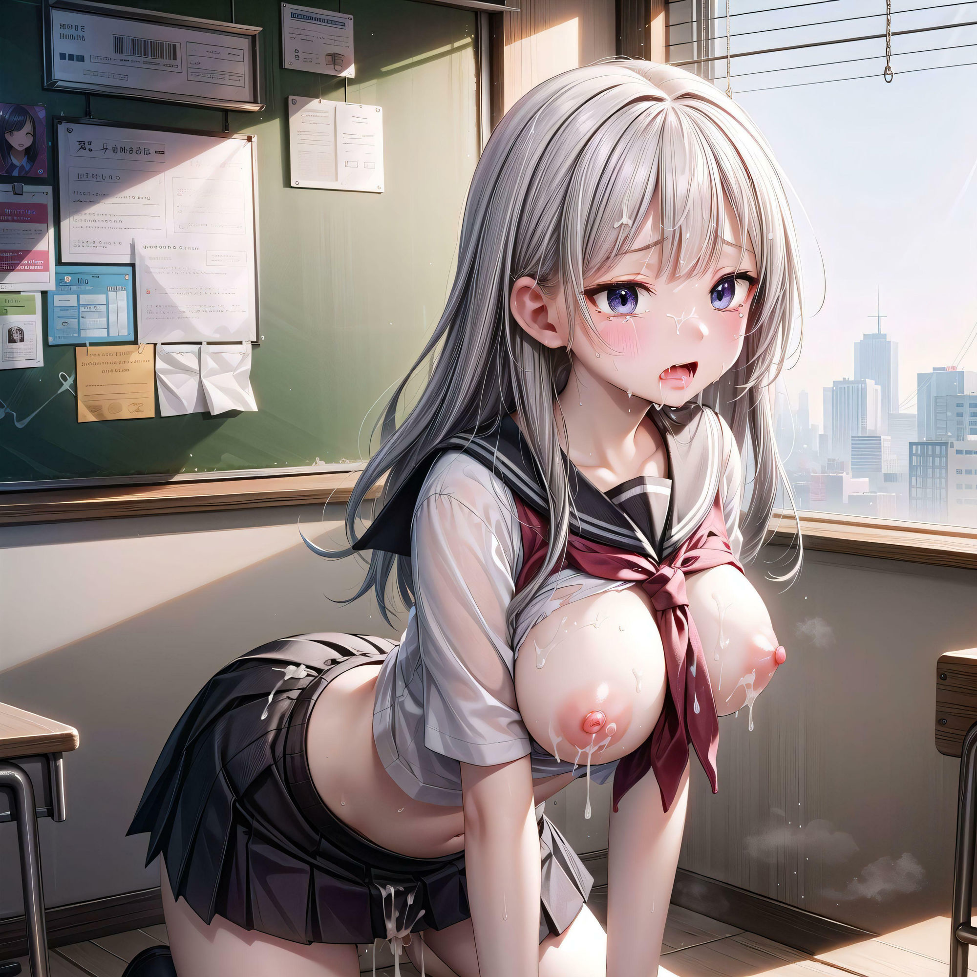 サンプル画像2:巨乳肉便器のいるクラス 〜クラスメイト全員に中出しされた美少女の悲痛な快楽〜(官能ラビリンス) [d_378734]