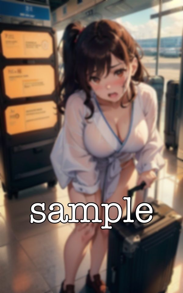 サンプル画像4:空港で露出する痴女Fカップ・・・ドSの彼氏にバイブを入れられるえちえち美女スペシャル！(大人の妄想教科書) [d_378897]