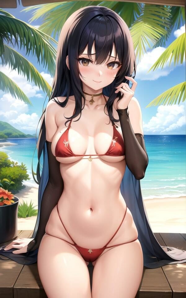 サンプル画像1:ビーチで見つけた脱いでくれるエロ娘(AI未来) [d_378917]