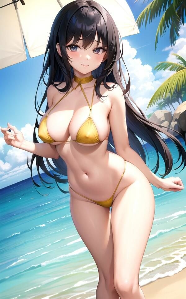 サンプル画像2:ビーチでナンパ(AImaid) [d_378923]