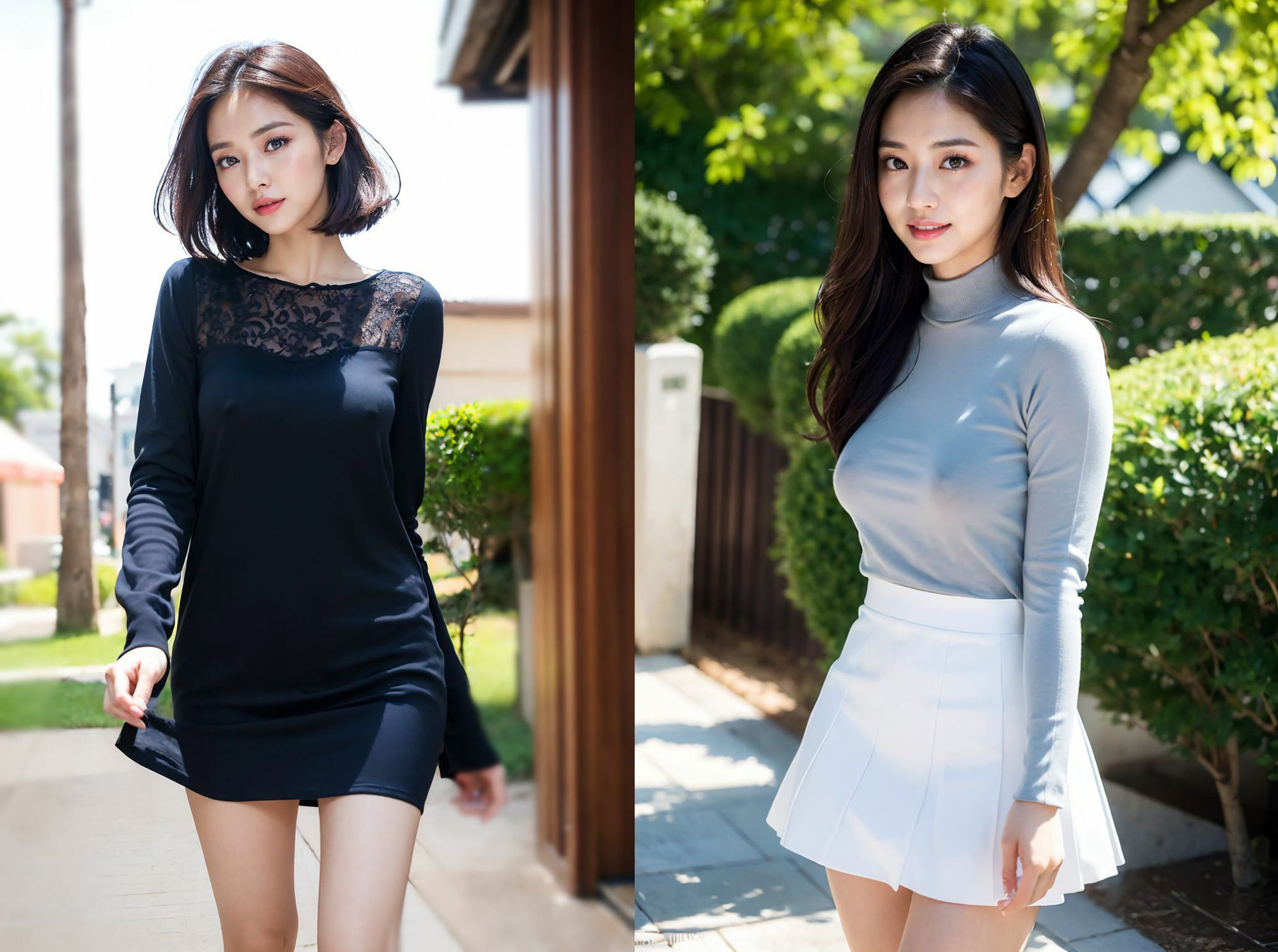 サンプル画像5:ノーブラ散歩(AI美女シークレット) [d_378957]