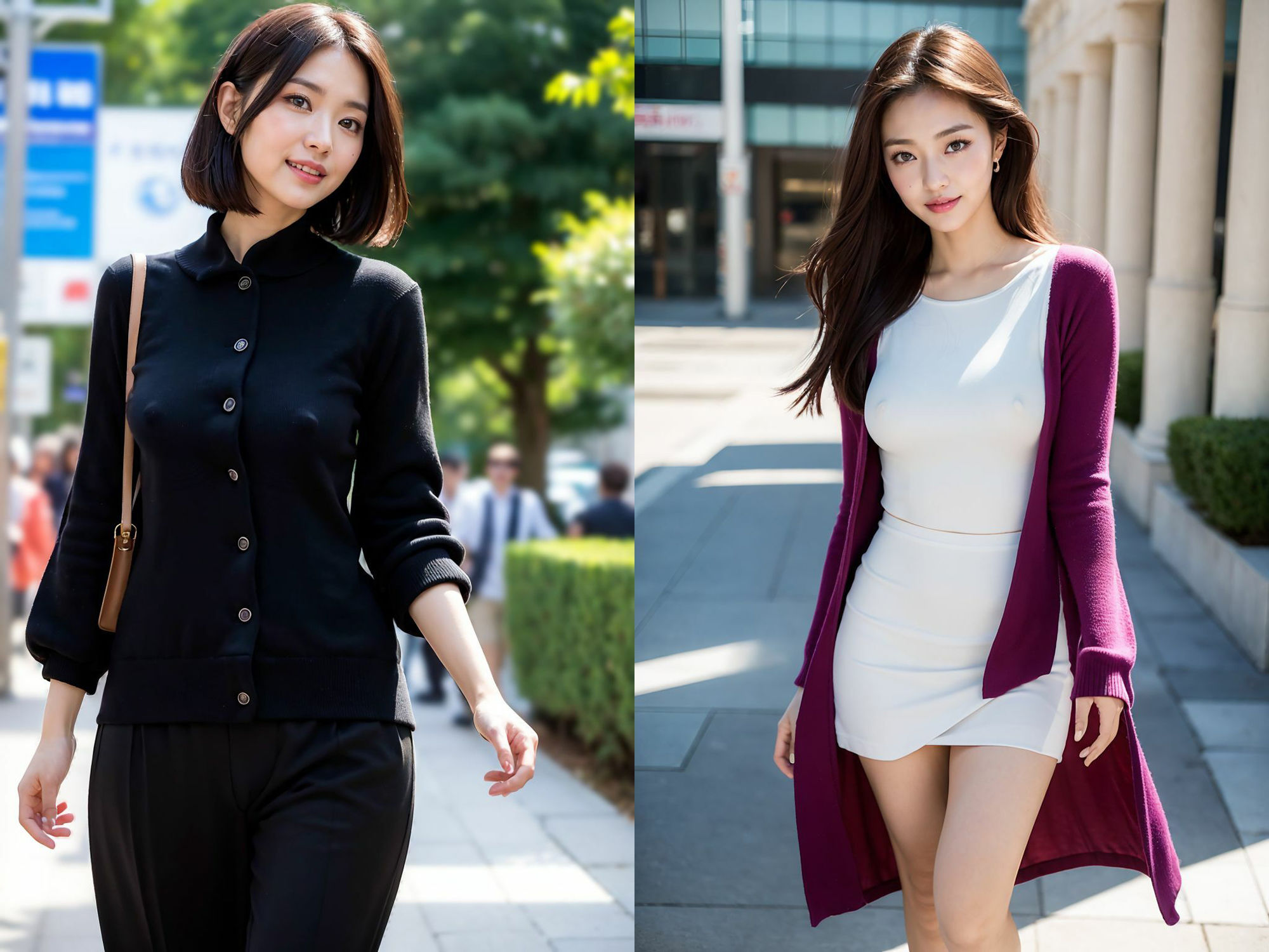 サンプル画像6:ノーブラ散歩(AI美女シークレット) [d_378957]