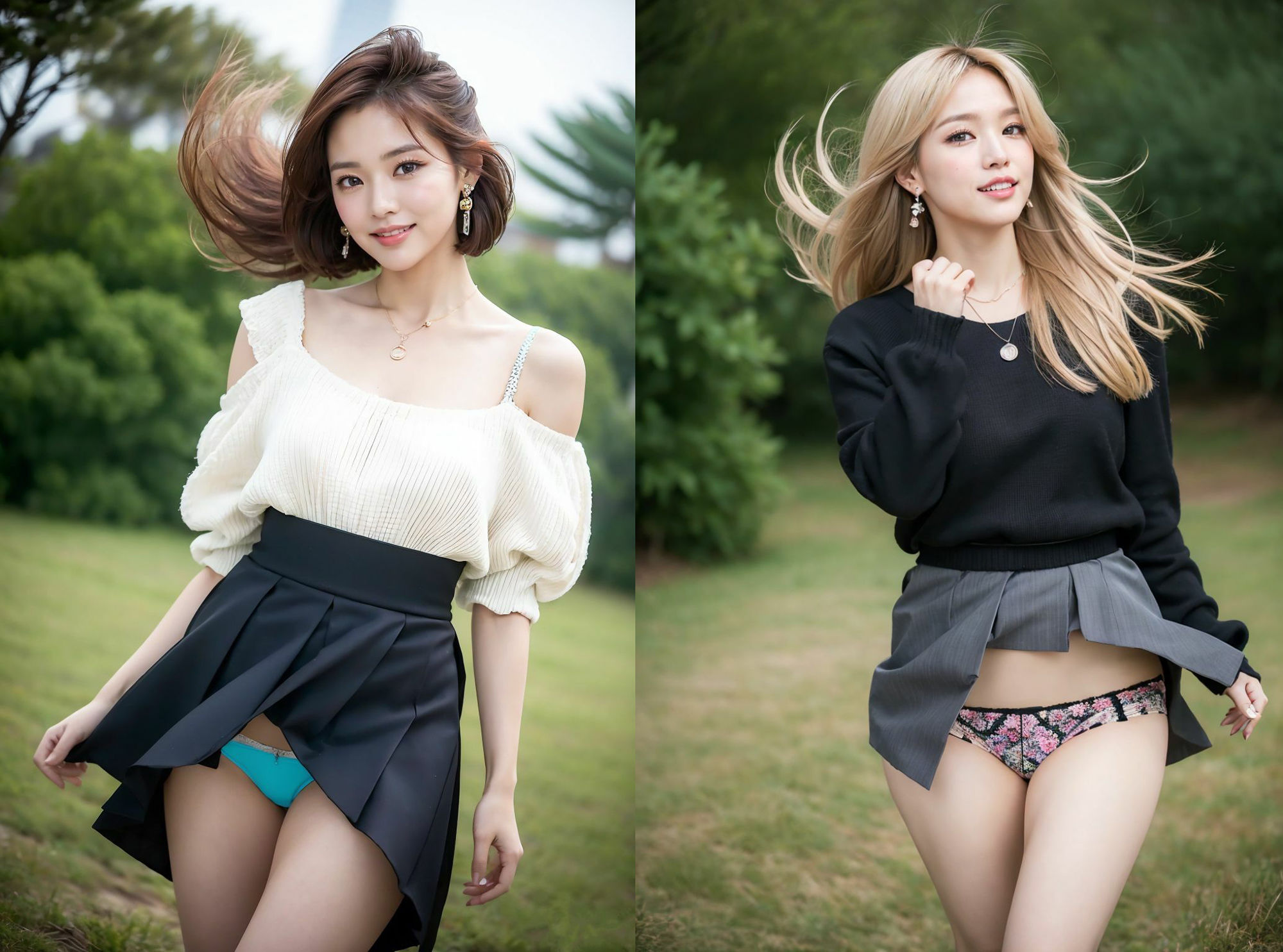 サンプル画像2:美女のスカートめくってみた(AI美女シークレット) [d_378971]