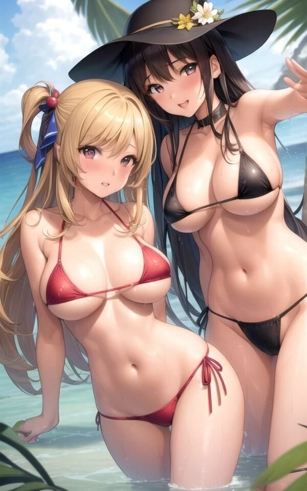 サンプル画像1:ビーチで見つけた露出女子2(AIblack) [d_378995]