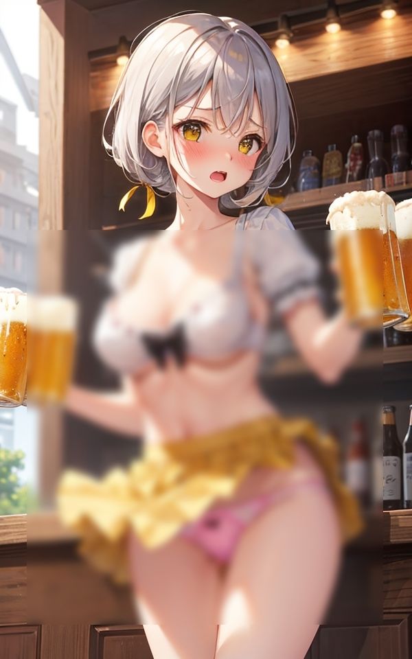 サンプル画像2:エッチなウェイトレス 〜見すぎはダメだよ〜(AIアート工房) [d_379019]