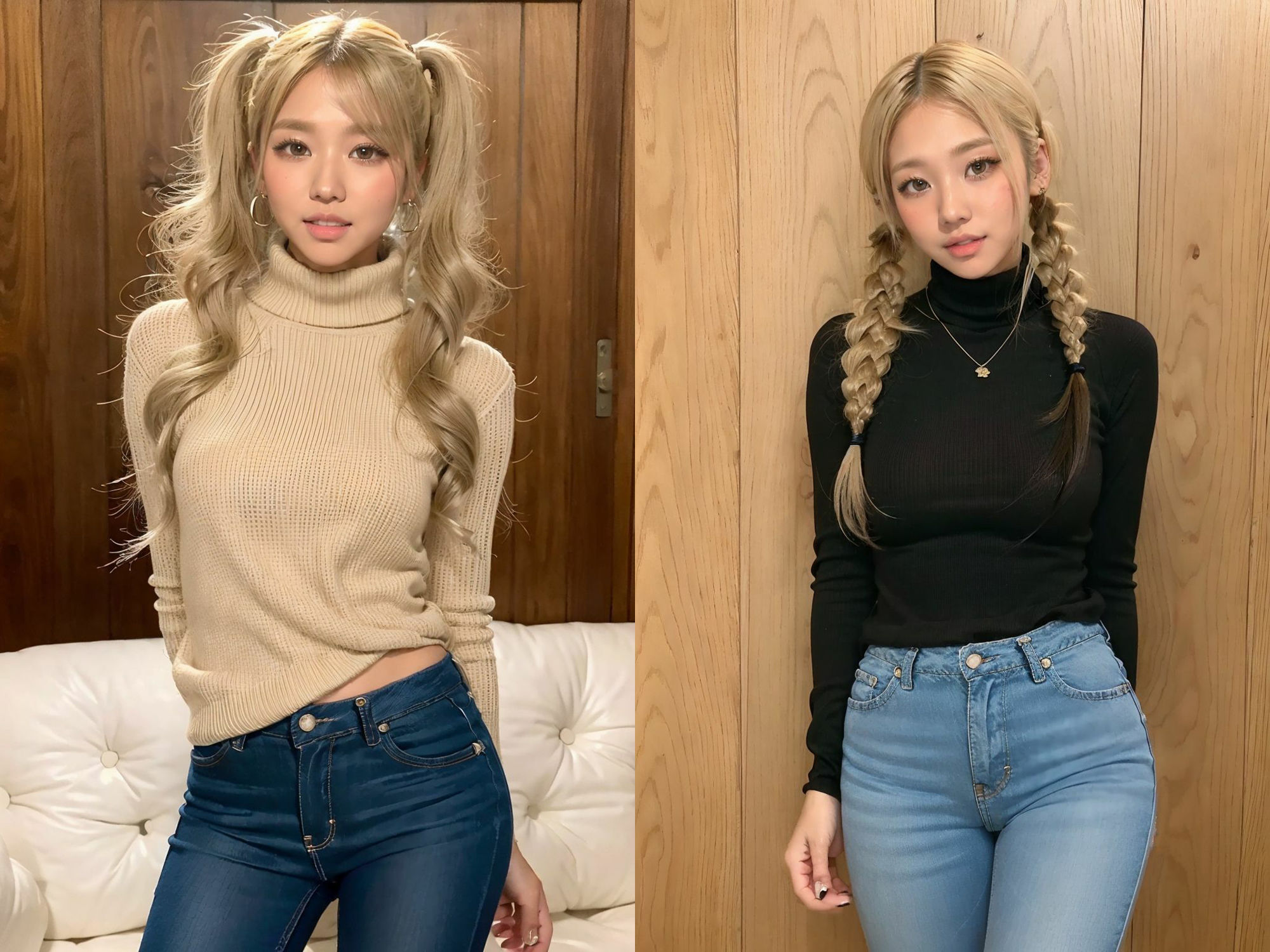 サンプル画像1:ノリでヤっちゃう金髪ツインテールギャルたち(AI美女シークレット) [d_379047]