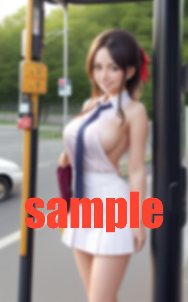 サンプル画像2:学校サボるバス待ち美女(官能AI企画24) [d_379187]