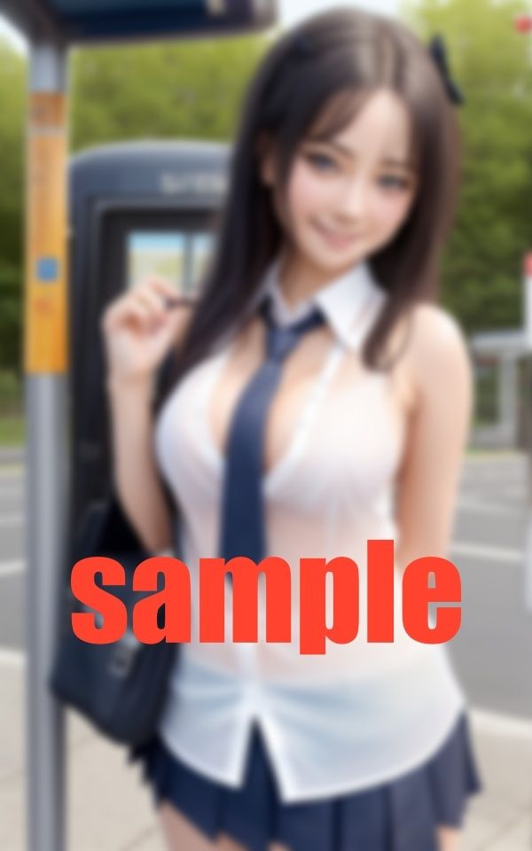 学校サボるバス待ち美女のサンプル画像 6