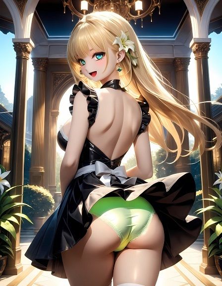 サンプル画像2:えちえちメイドのネオンカラーパンツ〜ローアングル編〜(D.P.H.) [d_379470]