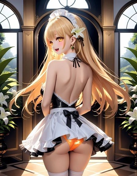 サンプル画像3:えちえちメイドのネオンカラーパンツ〜ローアングル編〜(D.P.H.) [d_379470]