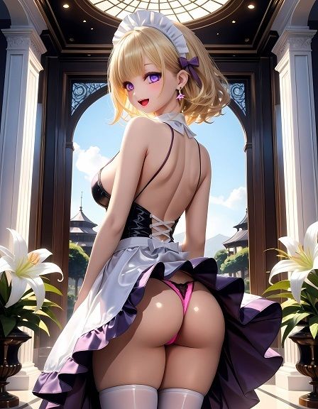 サンプル画像4:えちえちメイドのネオンカラーパンツ〜ローアングル編〜(D.P.H.) [d_379470]