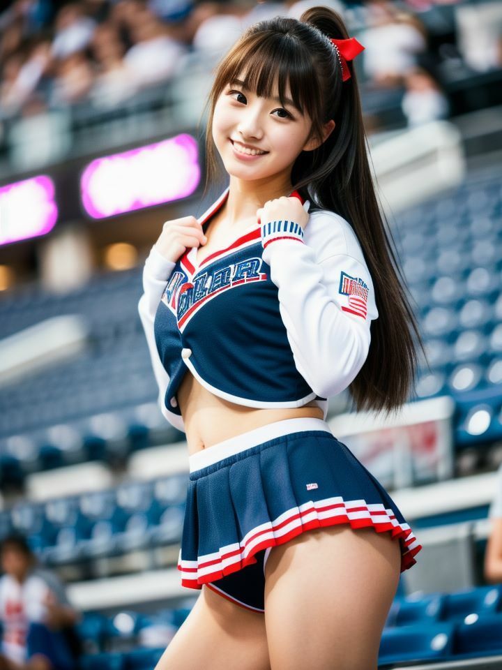 サンプル画像1:選手の癒しに全力をつくすチアたち(大阪くん) [d_379524]