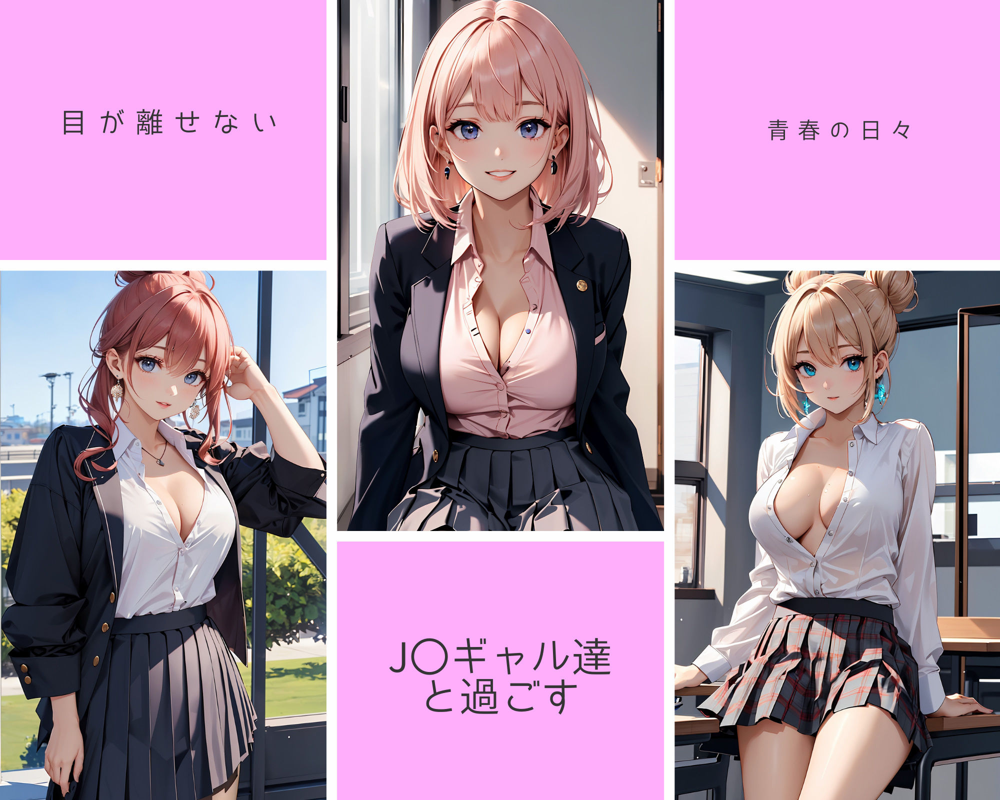 サンプル画像1:ボタン開けすぎなJ〇ギャルたちのイラスト集(ネビュラの研究所) [d_379558]