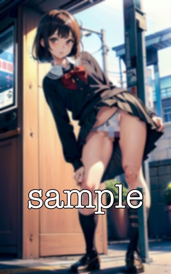 サンプル画像4:ぱんちら特集！JKの帰り道でパンチラ・・見せつける痴女がパンツを売ってくれた・・(今晩のおかずプロモーション) [d_379723]