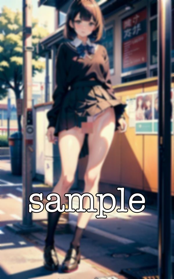 サンプル画像6:ぱんちら特集！JKの帰り道でパンチラ・・見せつける痴女がパンツを売ってくれた・・(今晩のおかずプロモーション) [d_379723]