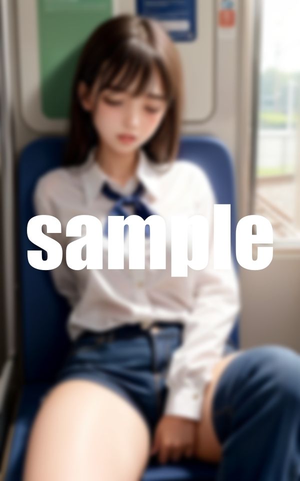 サンプル画像4:痴●願望の女◯高生〜わざと寝たふりをしています〜(AI imagination) [d_379857]