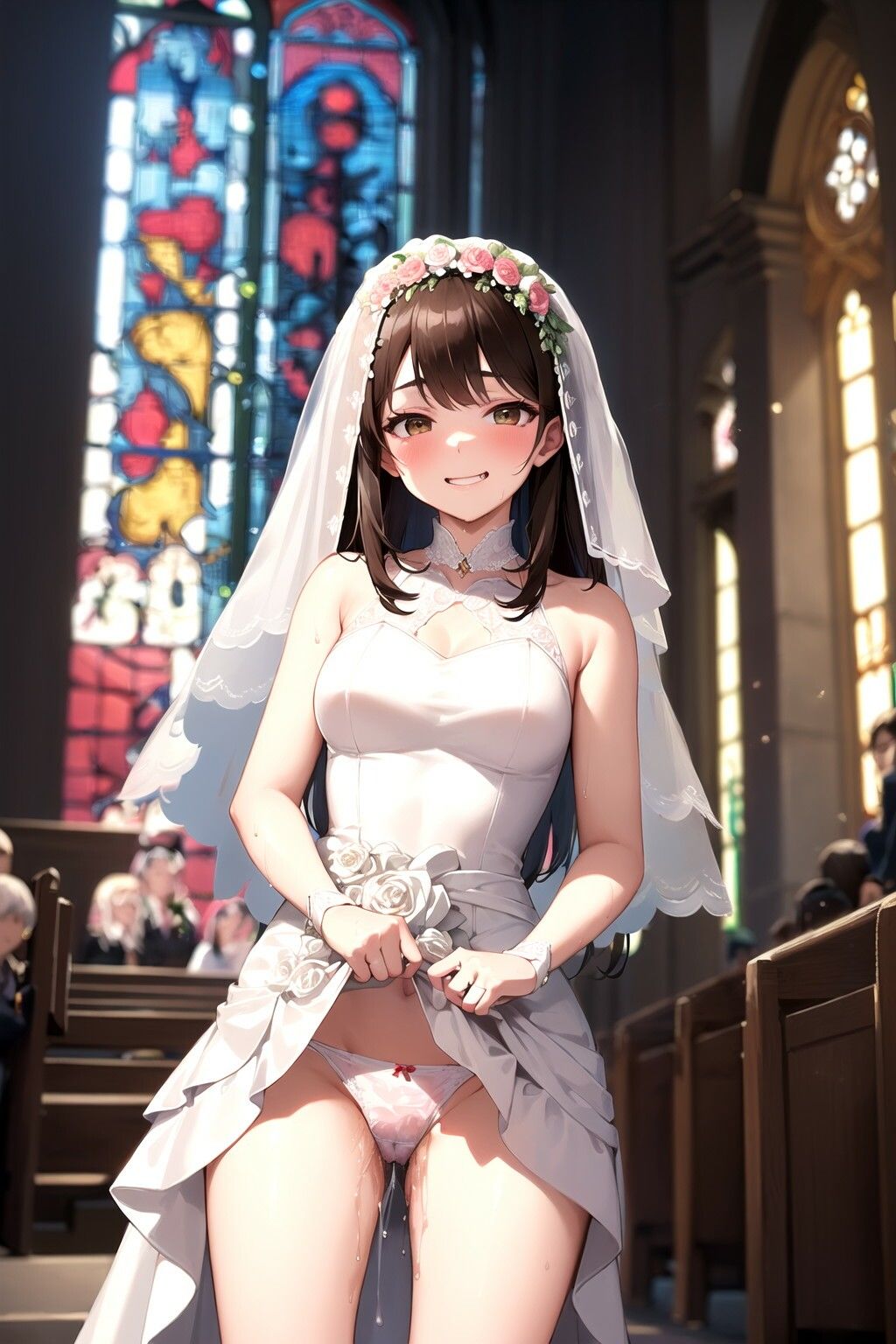 サンプル画像2:ウエディングドレスの花嫁に他人の俺が高圧中出ししてやった(AIアクアパッツァ) [d_379876]