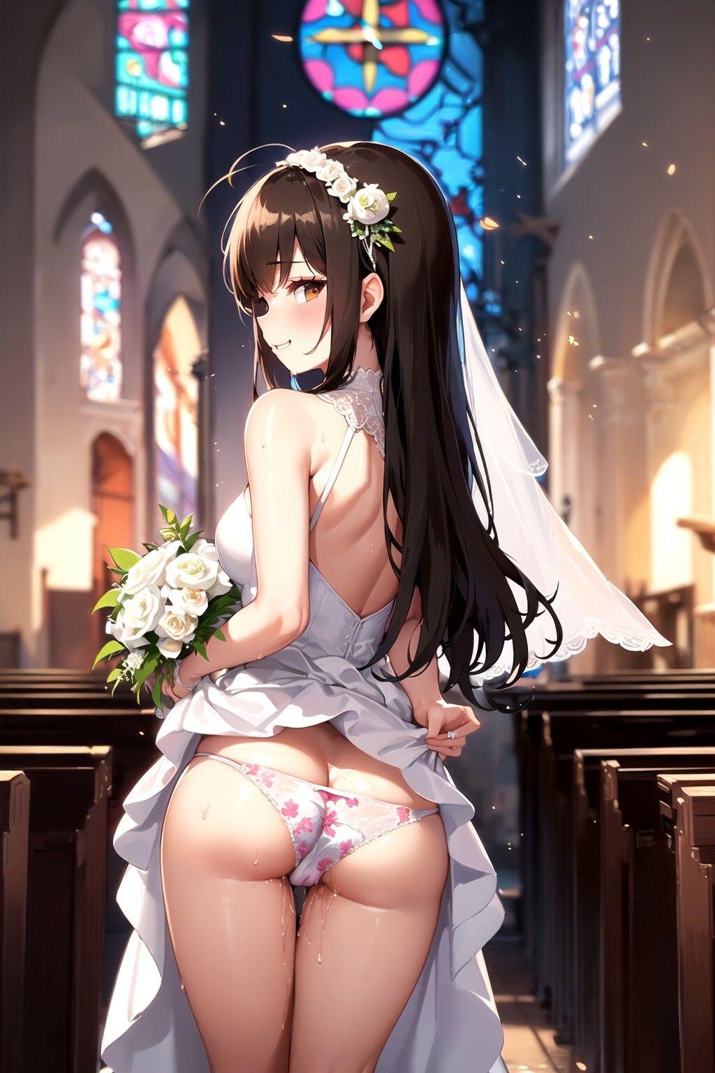 サンプル画像3:ウエディングドレスの花嫁に他人の俺が高圧中出ししてやった(AIアクアパッツァ) [d_379876]