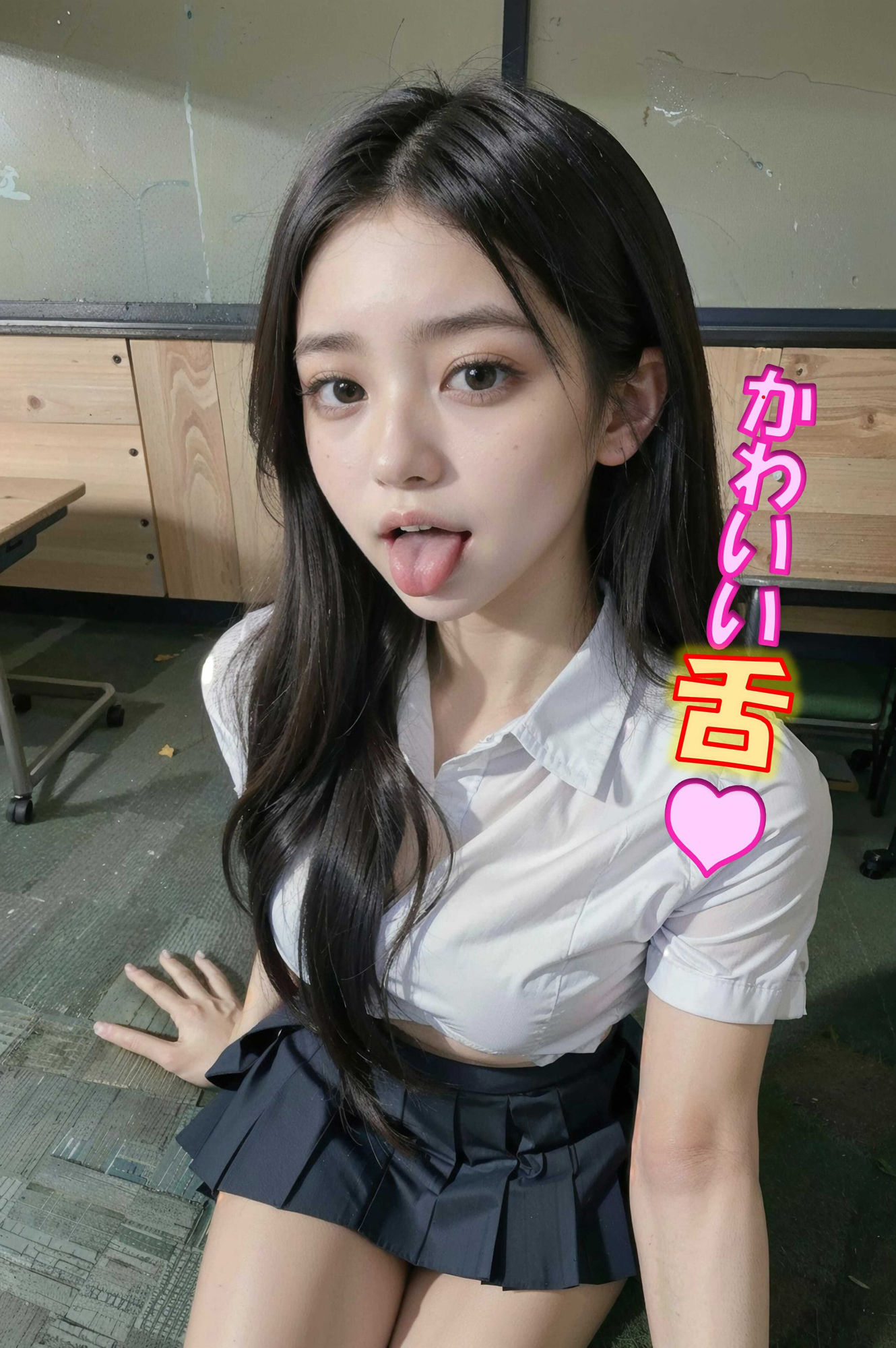 サンプル画像1:JK舌だし、フェラ、ぶっかけ写真集(エロエロ委員) [d_379957]