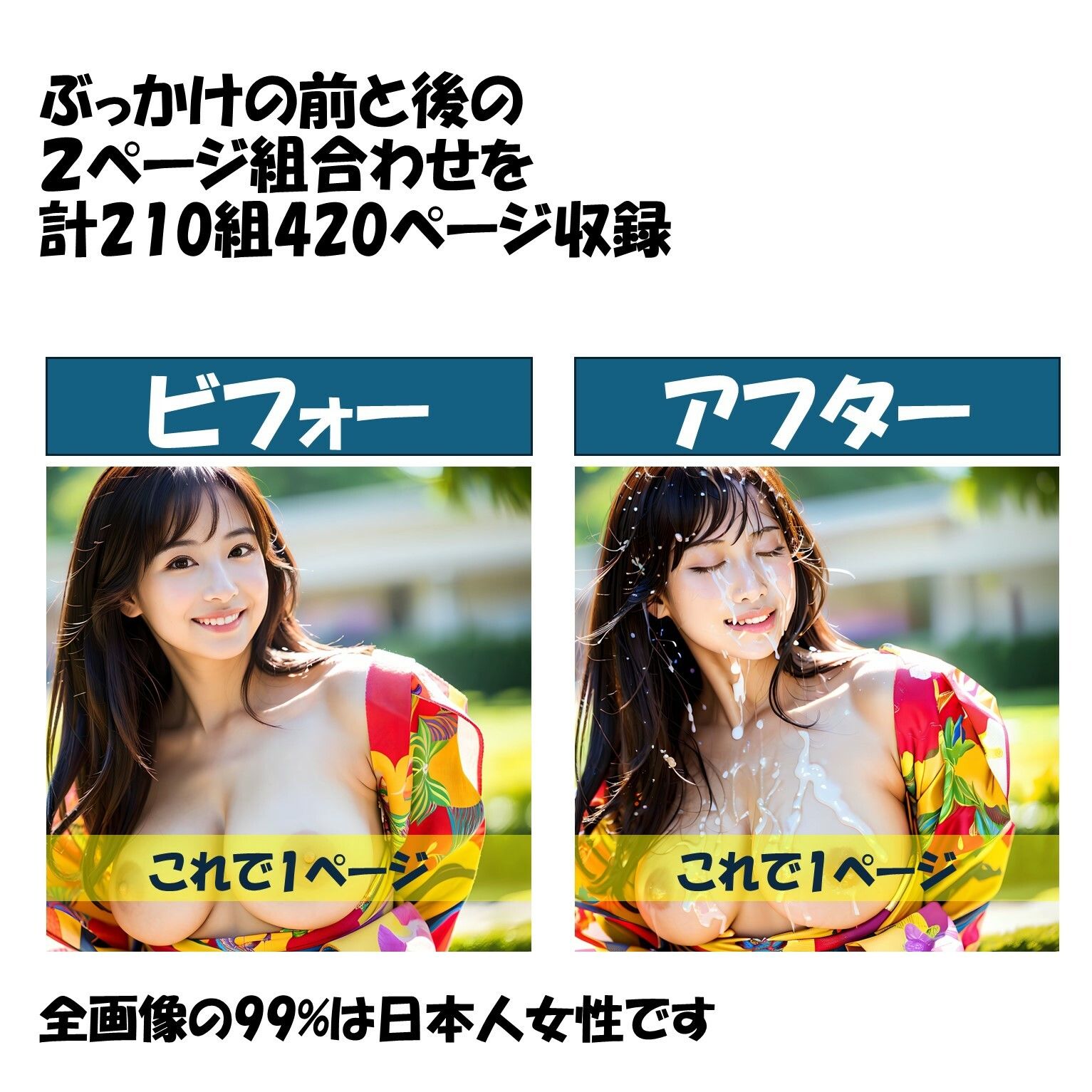 サンプル画像1:ぶっかけ ビフォーアフター(ももちっち) [d_380155]