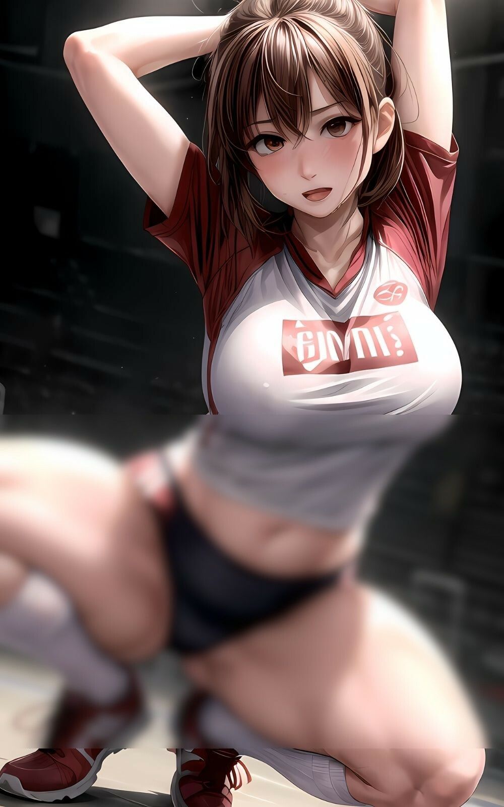 サンプル画像2:【スジ特化】女子バレー部の開脚スクワット(hassanH2) [d_380163]