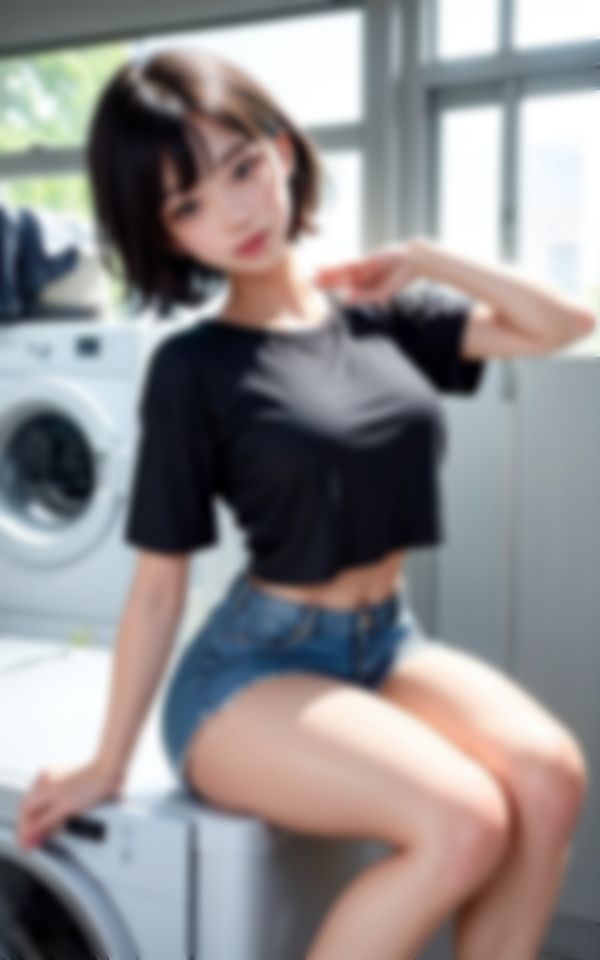 サンプル画像2:コインランドリーを占領する陸上部の美人先輩と2人きりになって…。(えいあい出版) [d_380171]