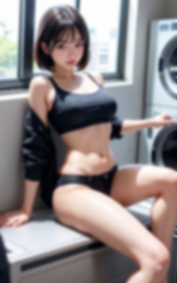 サンプル画像5:コインランドリーを占領する陸上部の美人先輩と2人きりになって…。(えいあい出版) [d_380171]