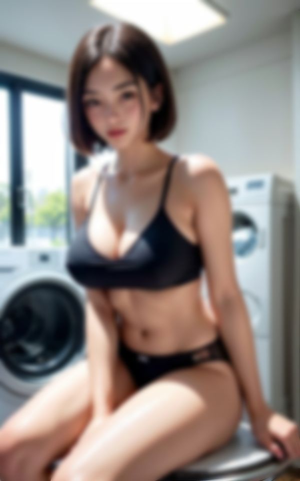 サンプル画像6:コインランドリーで童貞くんを色仕掛けするHな巨乳お姉さん(AIみかん) [d_380177]