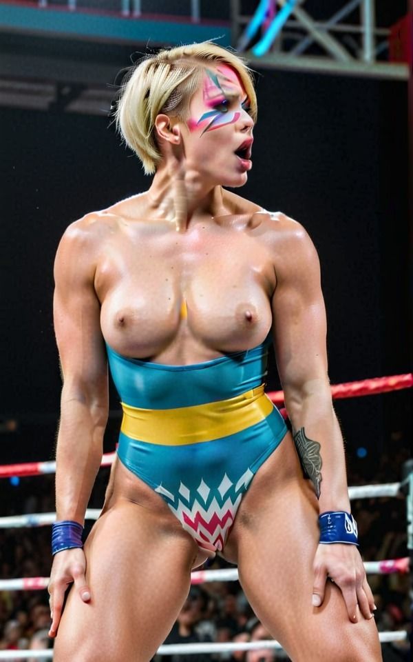 サンプル画像1:女子レスラーが大胆露出！〜乳首丸出しで闘う姿に観客は…(真夜中の戦士) [d_380194]