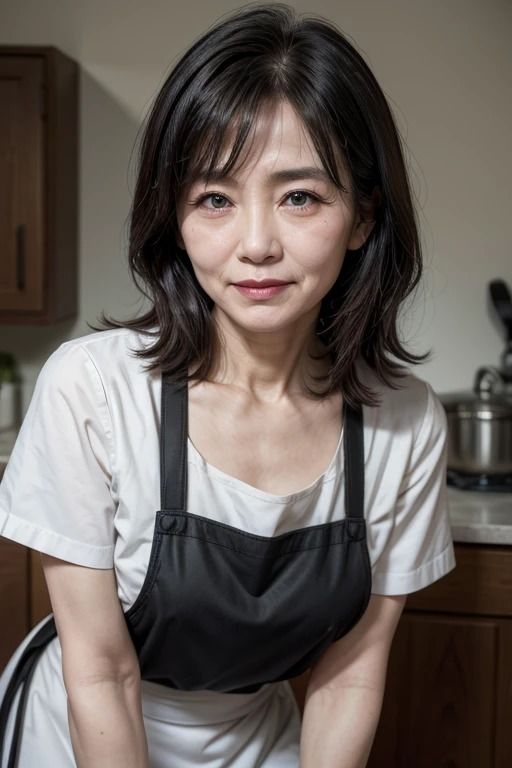 サンプル画像2:エプロン姿の熟女(色気の垂れ流し) [d_380415]