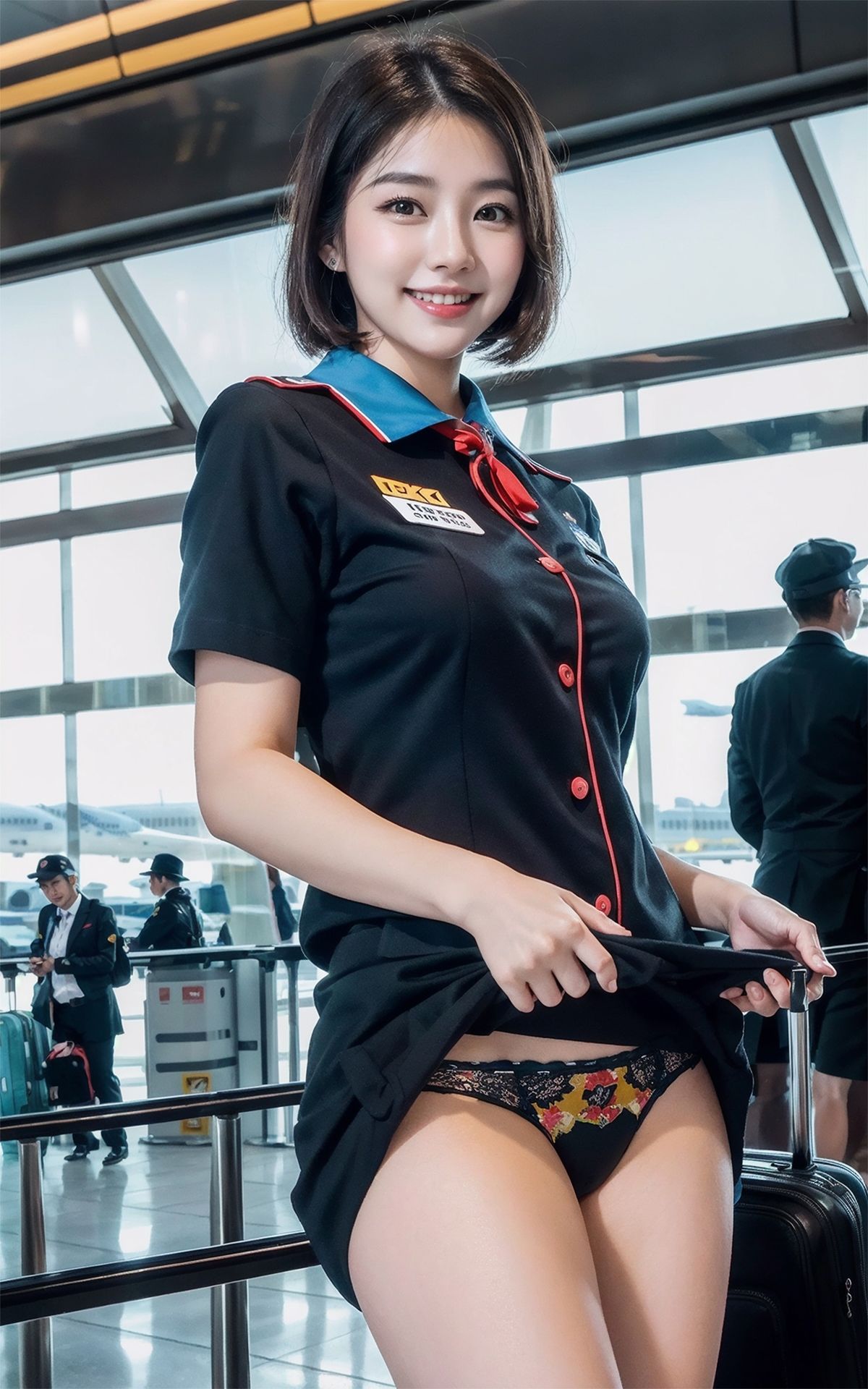 サンプル画像3:空港手荷物検査で、CAのオッパイ、オ〇ンコ検査(エーアイクリエイト) [d_380608]