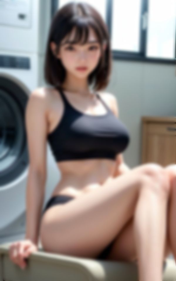 サンプル画像4:コインランドリーでHなお姉さんが男を色仕掛け(スーパーAI) [d_380718]