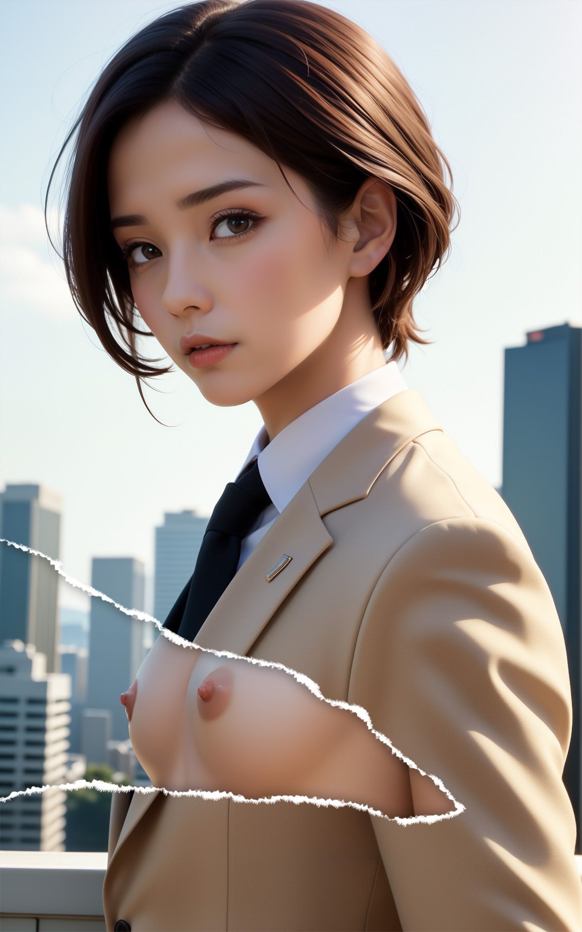 サンプル画像1:妄想撮りおろし！貧乳スーツのカッコイイ女性編(6TRAINER) [d_380781]