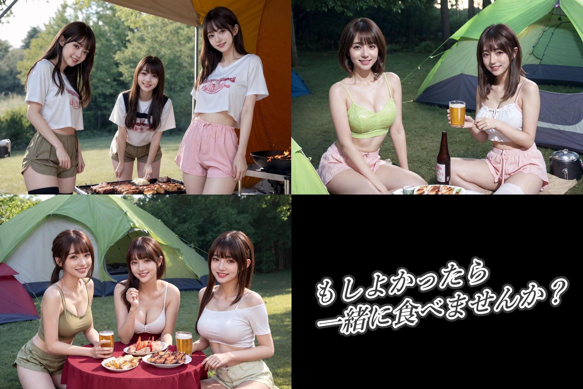 サンプル画像3:開放的すぎるキャンプガール(PacificOcean) [d_380841]