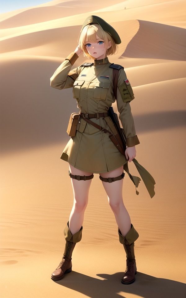 サンプル画像2:砂漠の軍人ガール(241_ai) [d_380864]