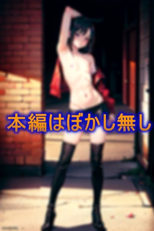 サンプル画像1:挑発ニーハイ＆絶対領域 貧乳変態少女がトップレス×ノーパンミニスカで過激な街頭撮影会を決行！(エロジュース) [d_381031]