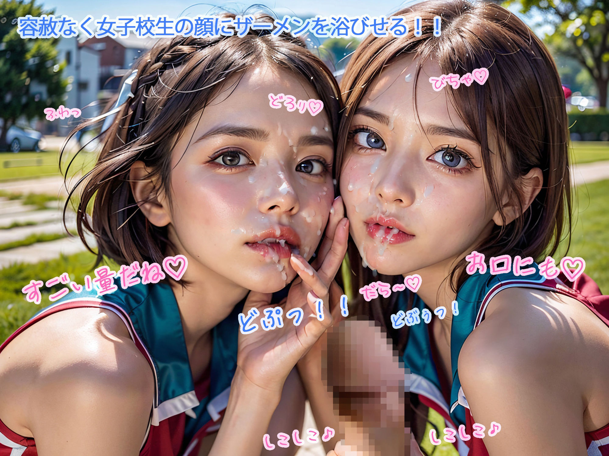 サンプル画像6:女子校生チアガール153人に本気顔射39発！！(urokia) [d_381083]