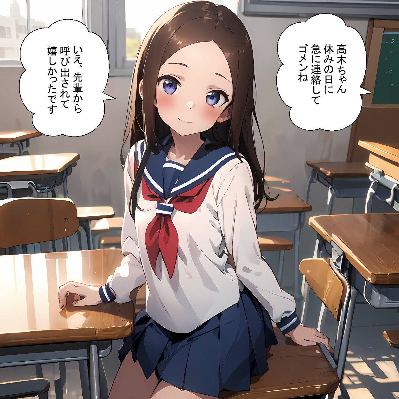 サンプル画像1:高木さんを呼び出して写真を撮らせてもらおう(鮫島猛) [d_381315]