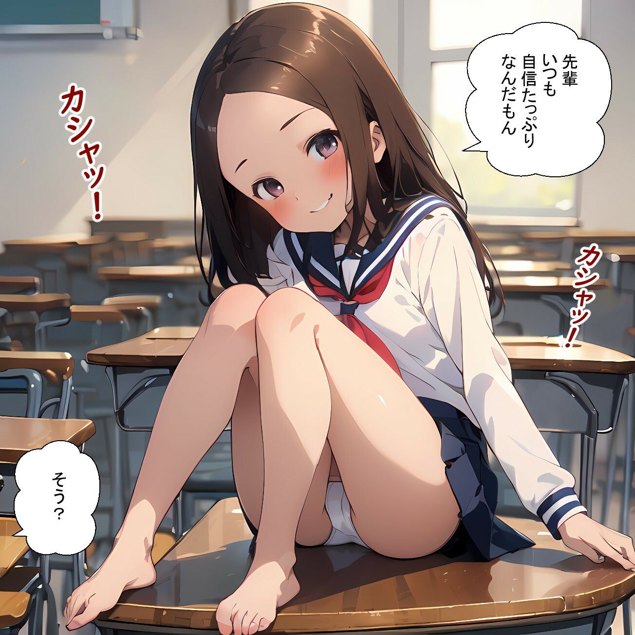 サンプル画像3:高木さんを呼び出して写真を撮らせてもらおう(鮫島猛) [d_381315]